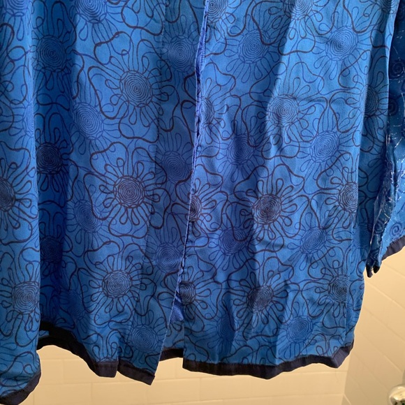 Harshita Water Flora Silk Button Down Blouse - Picture 6 of 15